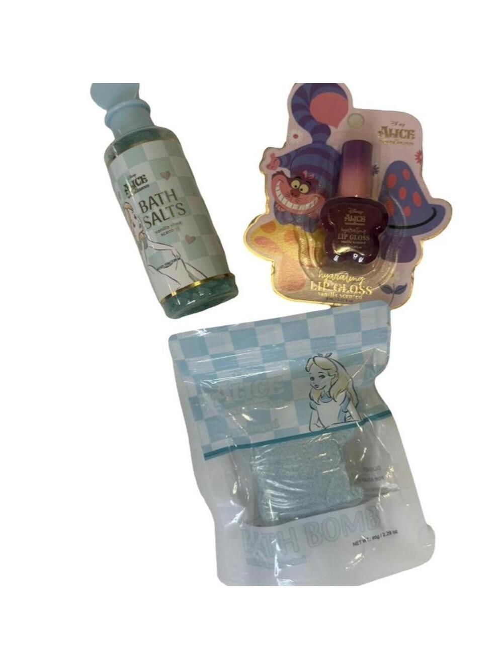 Disney Alice in Wonderland 3-Piece Bath Beauty Bundle Cheshire Cat NWT